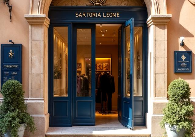 L'ingresso dell'Atelier Sartoria Leone a Roma