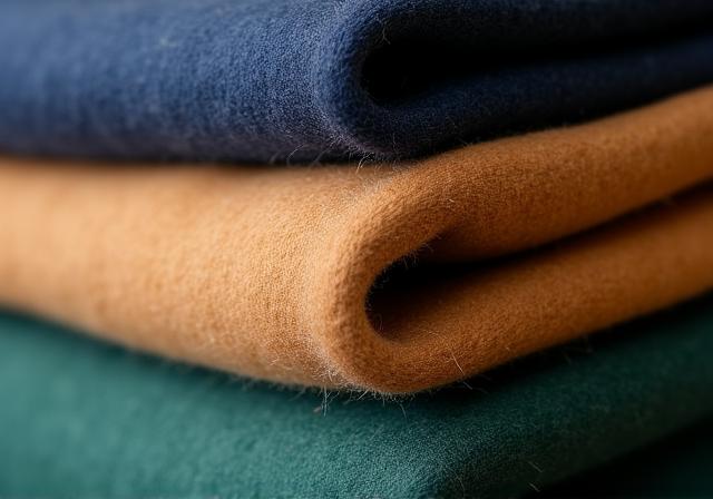Rotoli di pregiata lana e cashmere in atelier